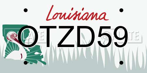 OTZD59 Louisiana License Plate