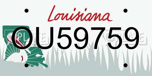 OU59759 Louisiana License Plate
