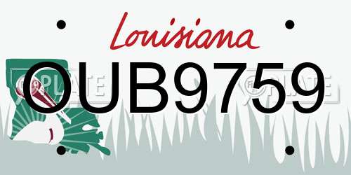 OUB9759 Louisiana License Plate