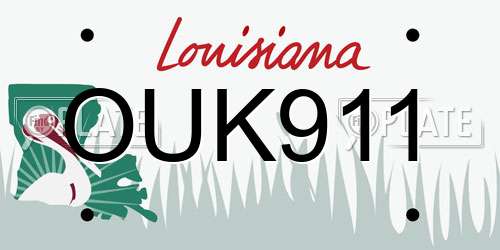 OUK911 Louisiana License Plate