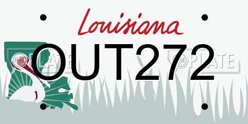 OUT272 Louisiana License Plate