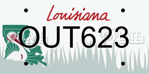 OUT623 Louisiana License Plate