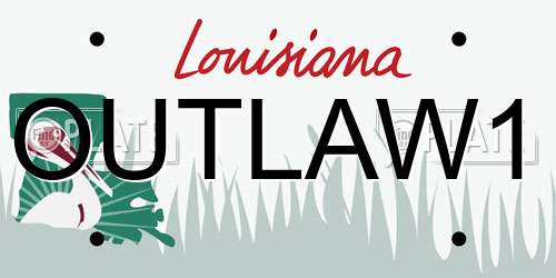 OUTLAW1 Louisiana License Plate