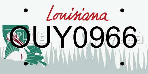OUY0966 Louisiana License Plate