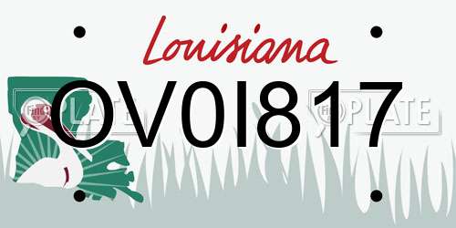 OV0I817 Louisiana License Plate
