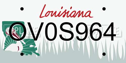 OV0S964 Louisiana License Plate
