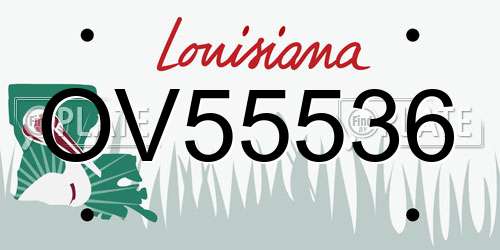 OV55536 Louisiana License Plate