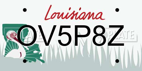 OV5P8Z Louisiana License Plate