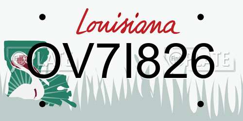 OV7I826 Louisiana License Plate