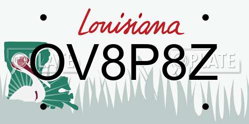 OV8P8Z Louisiana License Plate