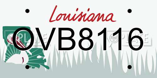 OVB8116 Louisiana License Plate