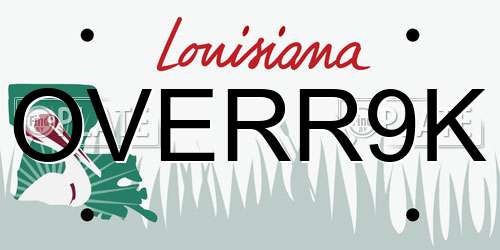 OVERR9K Louisiana License Plate
