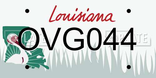 OVG044 Louisiana License Plate