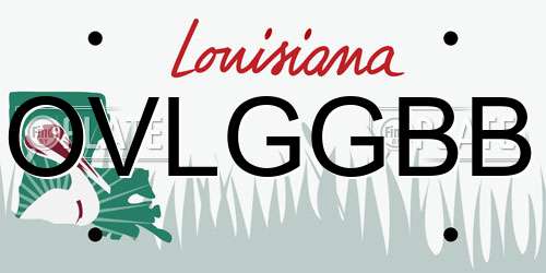 OVLGGBB Louisiana License Plate