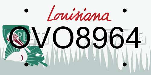 OVO8964 Louisiana License Plate