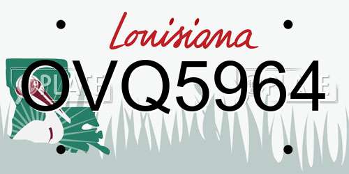 OVQ5964 Louisiana License Plate