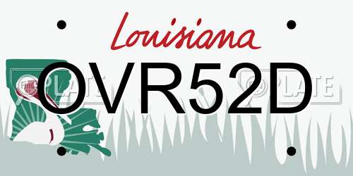OVR52D Louisiana License Plate