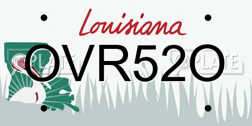 OVR52O Louisiana License Plate