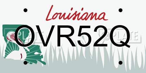 OVR52Q Louisiana License Plate