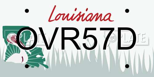 OVR57D Louisiana License Plate