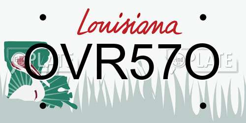 OVR57O Louisiana License Plate
