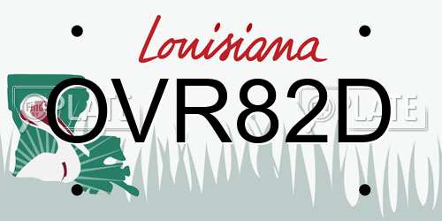 OVR82D Louisiana License Plate