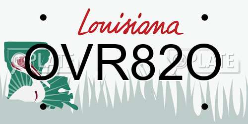 OVR82O Louisiana License Plate