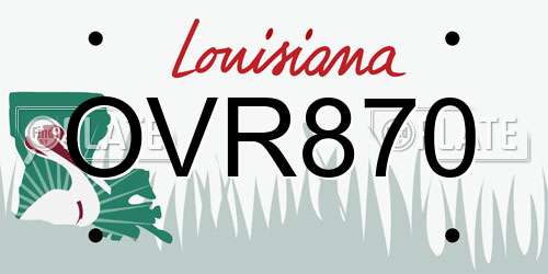 OVR870 Louisiana License Plate