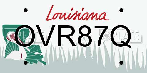 OVR87Q Louisiana License Plate