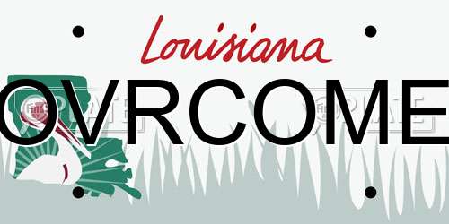 OVRCOME Louisiana License Plate