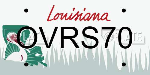 OVRS70 Louisiana License Plate