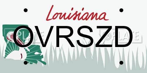 OVRSZD Louisiana License Plate
