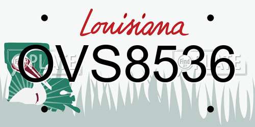 OVS8536 Louisiana License Plate