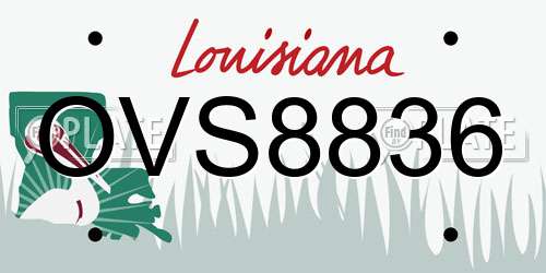 OVS8836 Louisiana License Plate