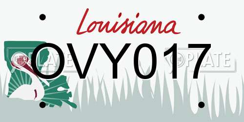 OVY017 Louisiana License Plate