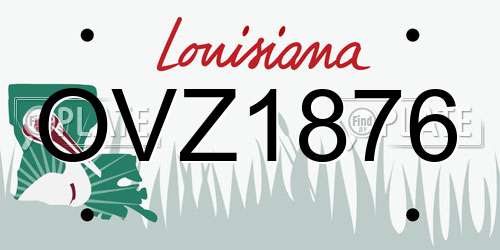 OVZ1876 Louisiana License Plate