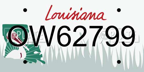 OW62799 Louisiana License Plate