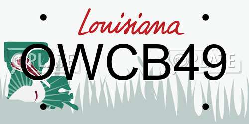 OWCB49 Louisiana License Plate