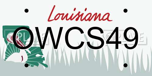 OWCS49 Louisiana License Plate