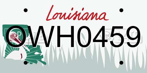 OWH0459 Louisiana License Plate