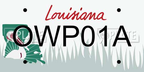 OWP01A Louisiana License Plate
