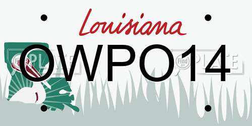 OWPO14 Louisiana License Plate