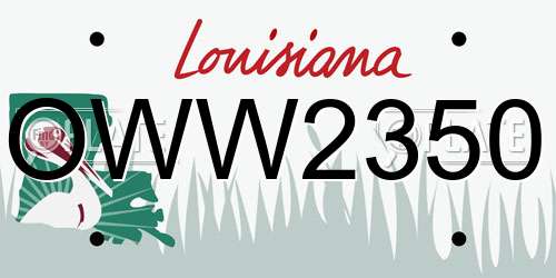 OWW2350 Louisiana License Plate