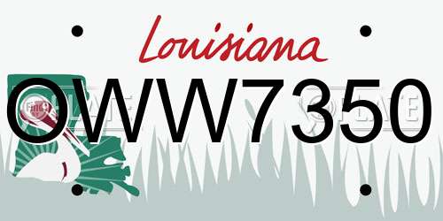 OWW7350 Louisiana License Plate