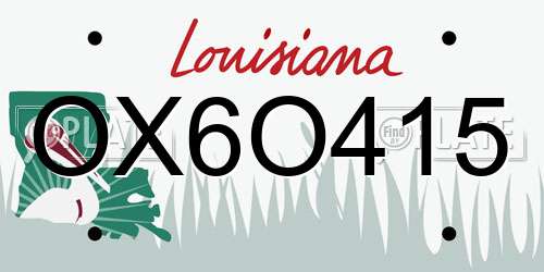 OX6O415 Louisiana License Plate