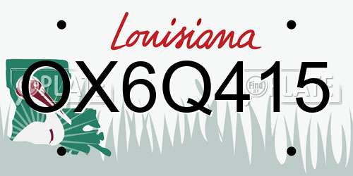 OX6Q415 Louisiana License Plate