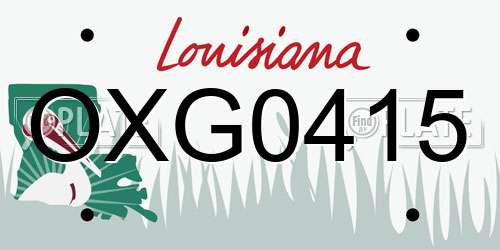 OXG0415 Louisiana License Plate
