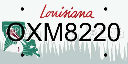 OXM8220 Louisiana License Plate