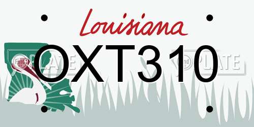 OXT310 Louisiana License Plate