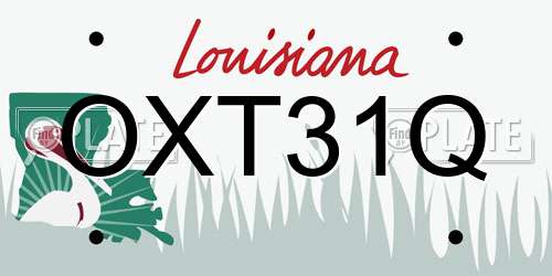 OXT31Q Louisiana License Plate